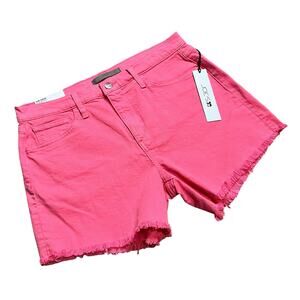 Joe's Jeans The Ozzie Mid Rise Stretch Cut Off Jeans Shorts Barbie Pink 10 30